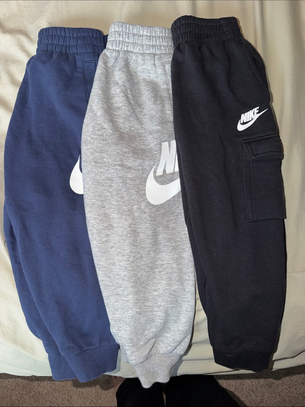 Nike Kids 3-Pack Joggers in Navy, Gray & Black